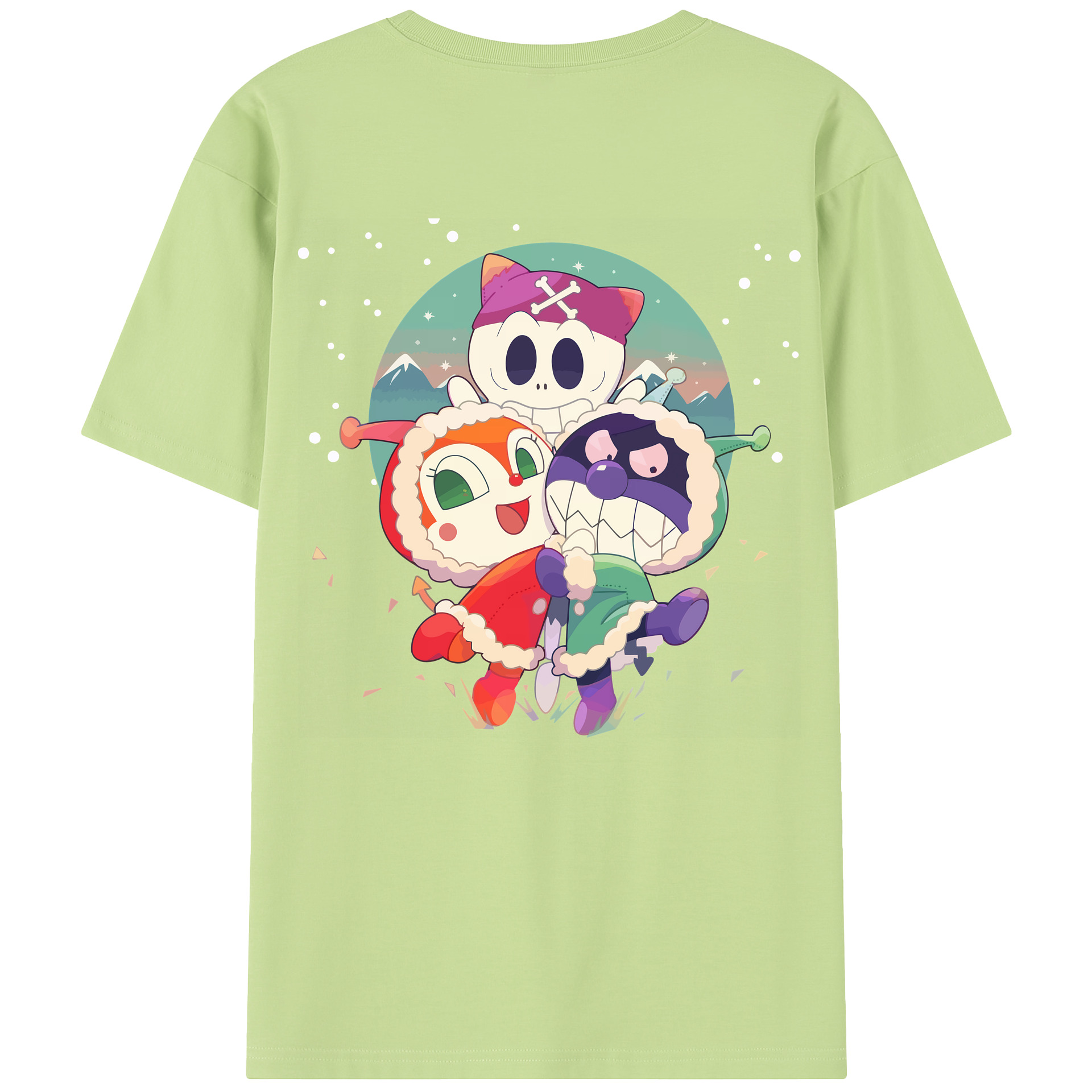 （画像用） アンパンマン Anpanman 綿100％半袖Tシャツ（背面プリント）